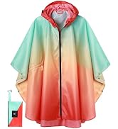 SaphiRose Unisex Rain Poncho Waterproof Raincoat Hooded for Adults Women with Pockets
