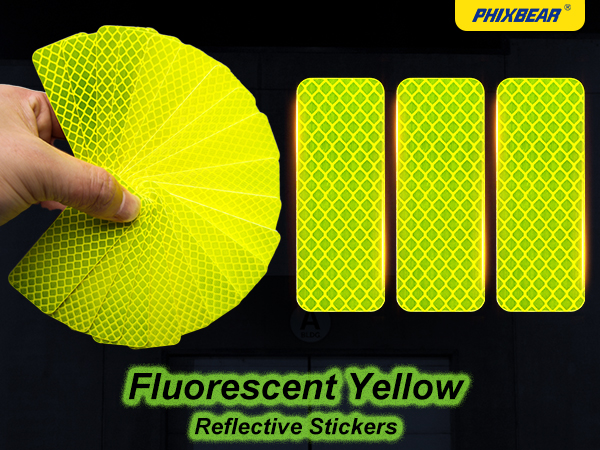 Fluorescent Yellow Reflective Stickers Made of 3M DG3