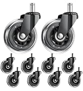 ASHGOOB Office Chair Wheels, Set of 10 Caster Wheels Office Accessories, 3 Inch Heavy Duty Caster...