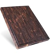 Sonder Los Angeles, Made in USA, Large Thick End Grain Walnut Wood Cutting Board with Non-Slip Fe...