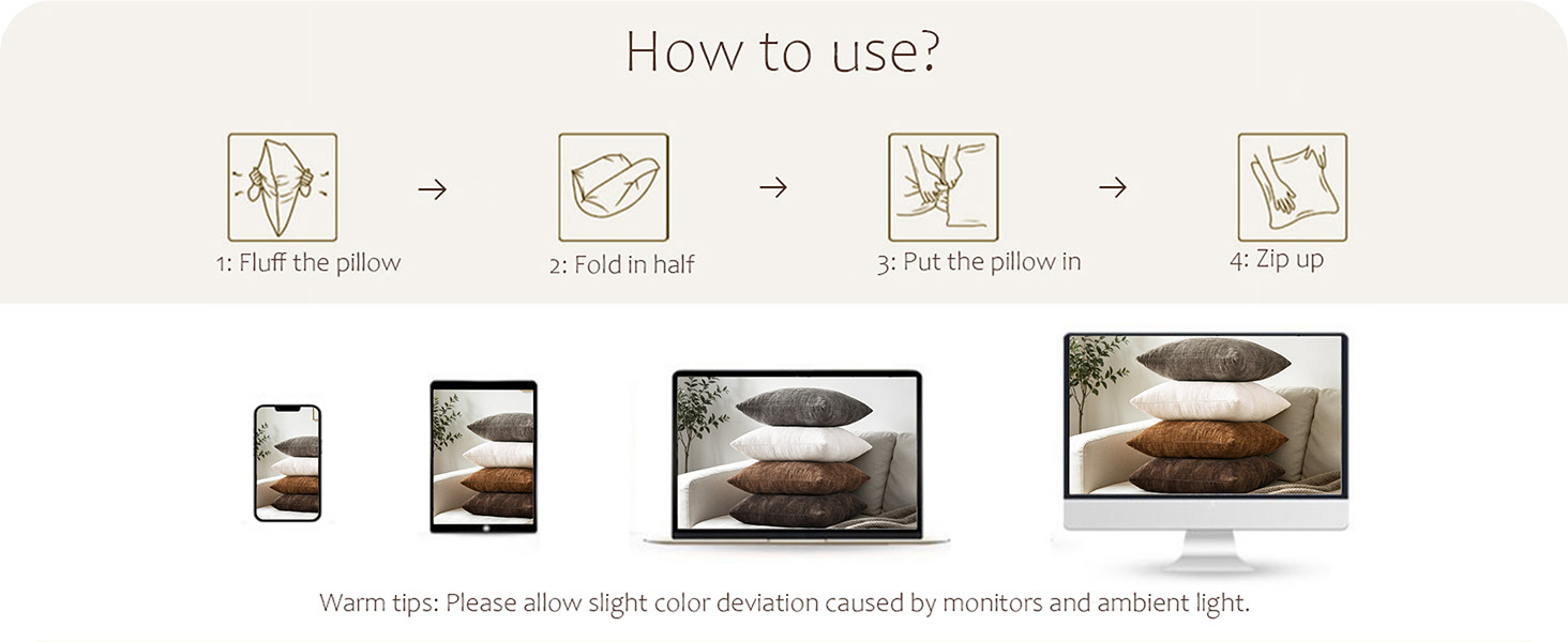 brown pillow covers