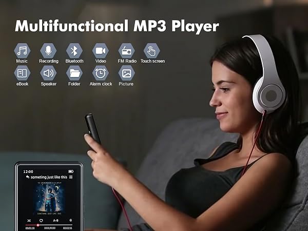 MP3 Player with Bluetooth 5.3,Portable MP3 Player with Speaker for Kids with HiFi