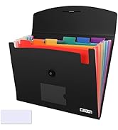 7 Pocket Accordian File Folders, Expanding File Folder A4 Letter Size Paper Portable Document Org...