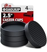 Furniture Coasters, 4PCS 2.5" Furniture Caster Cups for Hardwood Floors, Rubber Furniture Pads No...