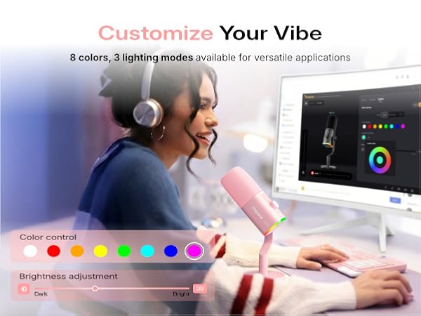 wireless usb gaming rgb microphone