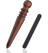 TLKKUE 2 PCS Leather Edge Burnisher with Wood Edge Slicker and Nail File Leather Polished Grindin...