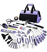 Purple Tool Set,ACOSEA 223-Piece Tool Sets for Women,Tool Kit with 13-Inch Wide Mouth Open Purple...