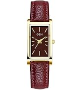 FANMIS Vintage Women's Rectangle Wristwatch Classic Ladies Analog Quartz Watch Ultra-Thin Ladies ...