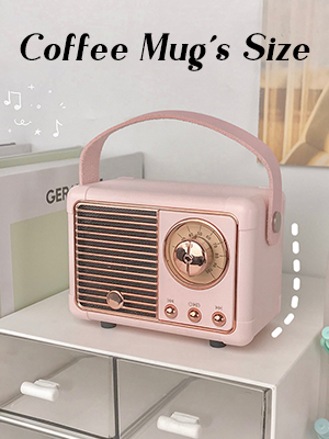 Retro Wireless Mini Portable Bluetooth Speaker Vintage Room Decor Pink Gift 5-7