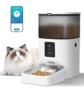 WiFi Automatic Cat Feeder, Cat Food Dispenser with 10s Voice Recorder, Pet Feeder up to 10 Meals ...