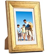TWING 5x7 Picture Frame Gold Displays 4x6 Photo Frame with Mat or 5x7 Inch Without Mat,Table Top ...