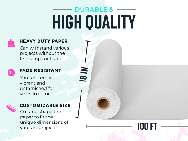 18" x 100' Arts & Crafts - White