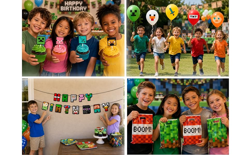 Pixel Birthday Party Decorations