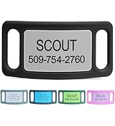 GoTags Silent Dog Tag, Personalized Engraved Silicone and Cat Name Pet ID Tags, Soundless Quiet S...
