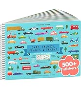 Cars, Trucks, Planes & Trains 500+ Kids Sticker Book by Cupkin Fun Toddler Travel Activity Colori...