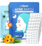 LitBear Acne Pimple Patches- Day and Night 4 Sizes 180 Dots Thin & Thick Hydrocolloid Patches wit...