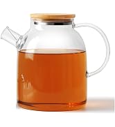 Glass Teapot with Infuser 33oz/43oz/54oz Glass Kettle Glass Pitcher Tea Pot for Loose Leaf Tea & ...
