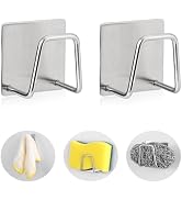 Luckyiren Adhesive Sponge Holder for Kitchen Sink, SUS304 Stainless Steel Scrubber Hanger Caddy A...