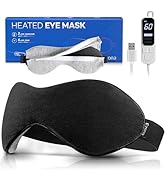 Ezona Heated Eye Mask, Warm Eye Compress Mask for Dry Eyes, USB Electric Eye Heating Pad with Tem...