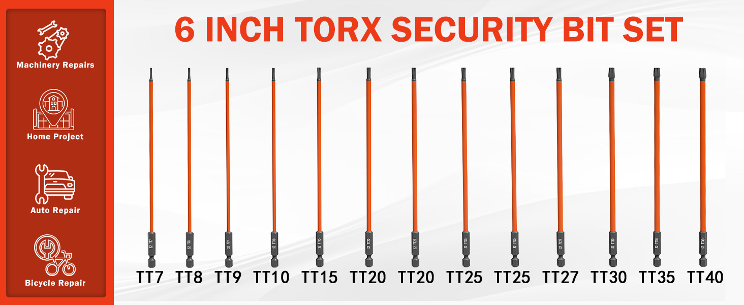 XOOL 13-Piece Long Torx Security Bit Set