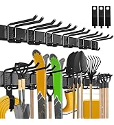 klasit Garage Wall Organizer,12Pack Carries 600 lbs,Garden Tool Organizer 49.5in With Large Stora...