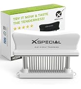 Kitchen Meat Tenderizer Tool, Easy to Use & Clean 48-Blades Stainless Steel - No More Hammer Or M...