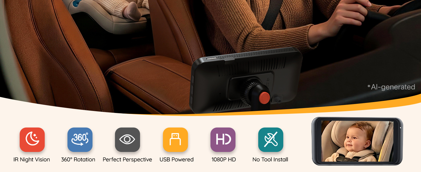 Baby Car Camera, Backseat Monitor Car Seat Mirror