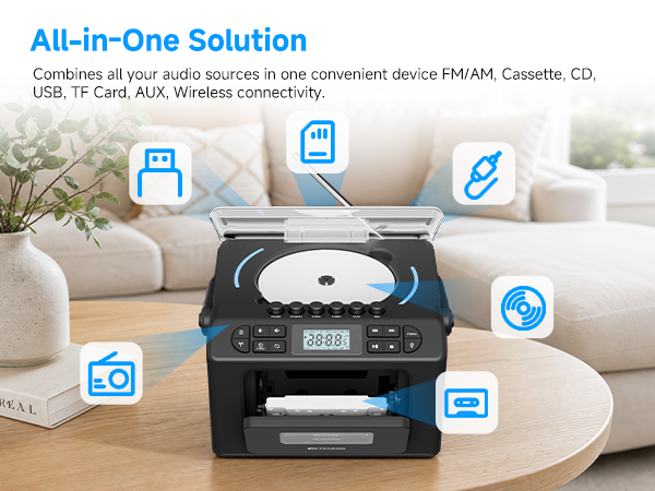 cd and cassette player combo