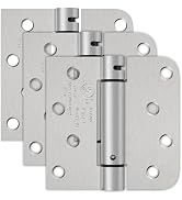 4 Inch Self Closing Door Hinges, Spring Loaded Door Hinges 5/8" Radius Corners for Exterior, Gara...