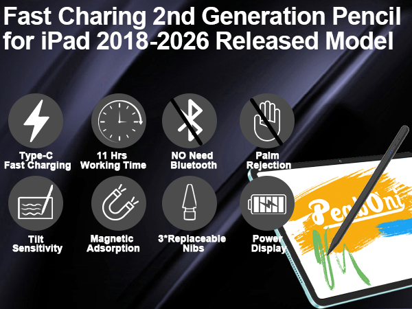 Stylus Pen for iPad 2018-2026 Released Model