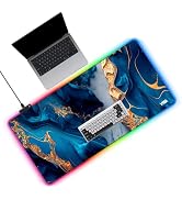 Vyaaa 39.3“ x 19.7”Gaming Large Mouse Pad for Keyboard and Mouse, LED Mouse Mat, Non-Slip Rubber ...
