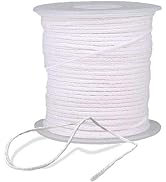 BEADNOVA Braided Candle Wick Spool 200 ft Cotton Candle Wick Roll Core Braided Wick for Candle Ma...