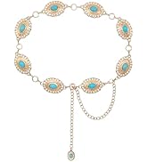 TOPACC Western Metal Concho Belt for Women Cowgirl Chain Belts for Dresses Jeans Country Concert ...