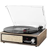 Victrola 3-in-1 Bluetooth Record Player with Built in Speakers and 3-Speed Turntable, Farmhouse W...