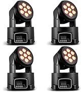 MINEJIE RGBW 12 Colors Moving Head Light, 7X10W Professional DJ Stage Lighting with DMX Control,S...