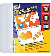 200 Sheet Protectors, Heavy Duty 8.5 X 11 Inch Clear Page Protectors for 3 Ring Binder, Plastic S...