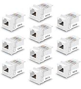 RJ45 Keystone Jack - 10Pack iGreely RJ45 CAT6/CAT5e Tool-Less No Punch Down Tool Required Gold Pl...
