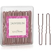 JASVERLIN U Shaped Bobby Pins Hair Brown, Bun Hair Pins for Women Styling Long Large Metal Updo B...