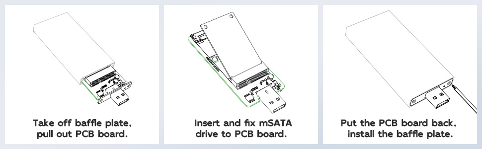 MAIWO mSATA SSD to USB 3.0 Adapter No Cable Required