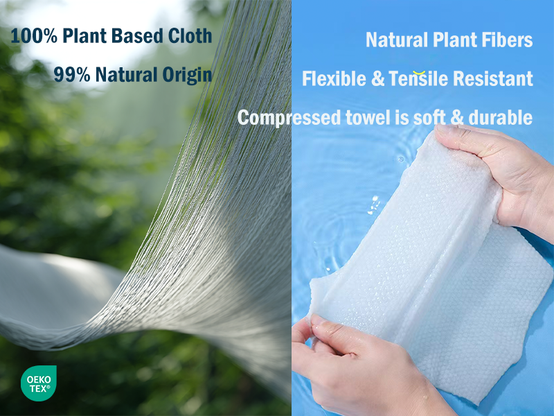 Pure natural plant fabric, compressed towels are comfortable when soaked and unfolded in water