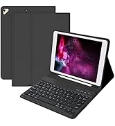 Keyboard Case for iPad 10.2" 9th 8th 7th Generation, with Detachable Bluetooth Keyboard and Penci...