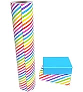 WRAPAHOLIC Reversible Wrapping Paper - 30 Inch X 100 Feet Jumbo Roll Rainbow Stripe Design, Perfe...