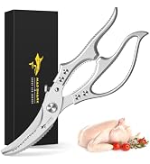 Heavy Duty Poultry Shears, Kitchen Shears with Slip Handle & Safety Lock, All Purpose Kitchen Sci...