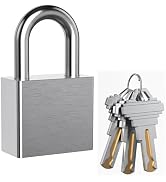 AST Stainless Steel Padlock, 1 Pack, 3 Brass Keys, Width 1-9/16" (40mm) | Stainless steel padlock...