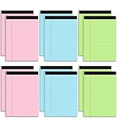 Pink Legal Pads 8.5 x 11 Notebook Paper, 12 Pack Colored Note Pads 8.5 x 11 Wide Ruled Note Paper...