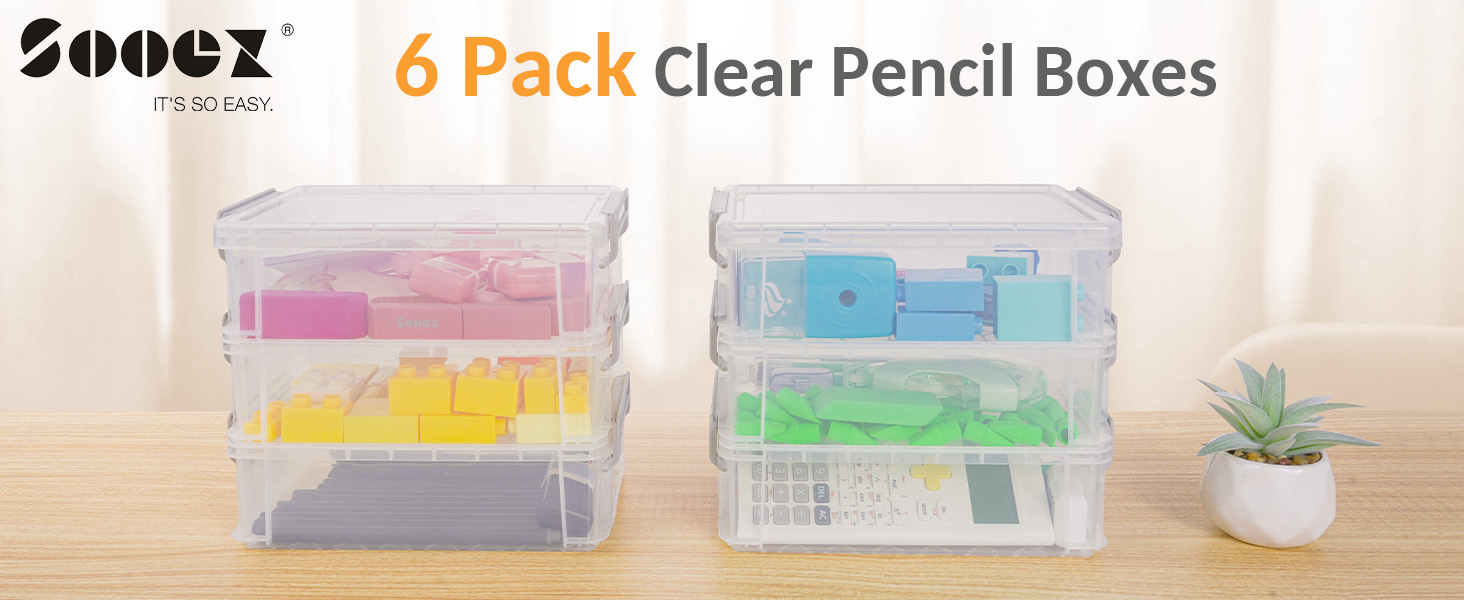 clear pencil boxex
