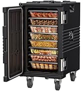 CAMMOO 127QT Non-Electrical Catering Food Warmers with Casters, 304 Stainless Steel Latch & Door ...