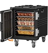 CAMMOO 82qt Catering Food Warmers with Swivel Casters 304 Stainless Steel Latch & Door Shaft, Ins...