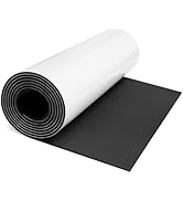 WELSTIK Black Neoprene Foam Sheet, 12" x 1/8" x 5ft, High Density Self-Adhesive Rubber Padding wi...