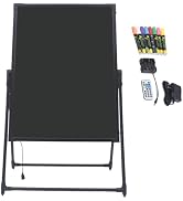 LED Message Board, 31.5x23.6in Digital Menu Boards for Restaurants, 7-Color Neon with Remote, Adj...